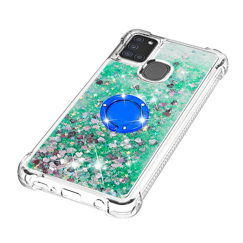 

For Samsung Galaxy A21s Case Fashion Glitter Liquid Quicksand Phone Case For Samsung A21S SM-A217F A217F A217 Protection Cover