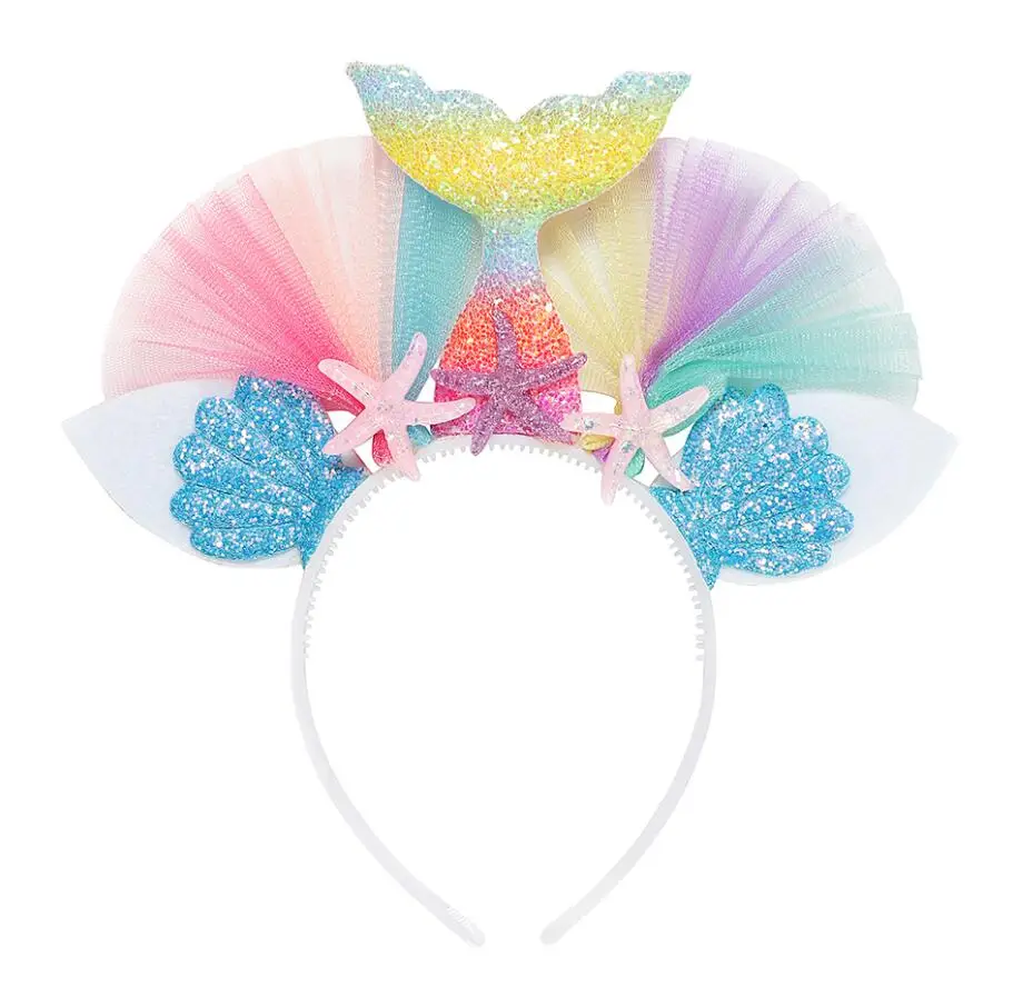 В виде русалки для девочек парик аксессуары гирлянды Платье косплея принцессы