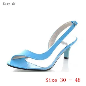 Открытый носок женские босоножки на высоком каблуке; Дамские сандалии-гладиаторы на высоком каблуке женские туфли-лодочки маленького размера плюс 30-40, 41, 42, 43, 44, 45, 46, 47, 48 (Европа)