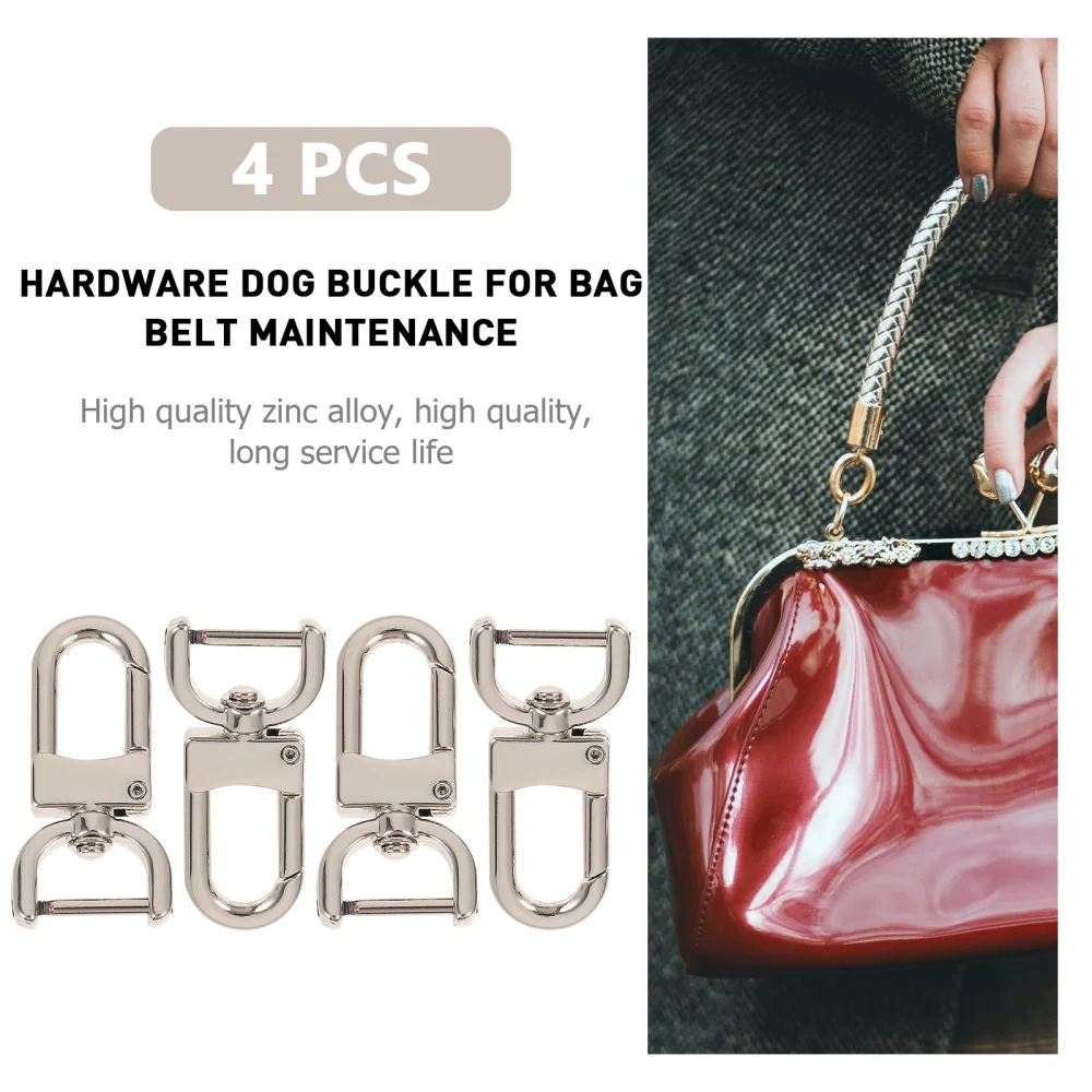 

4pcs Crossbody Bag Belt Clasps Replacement Metal DIY Bag Shoulder Strap Buckles