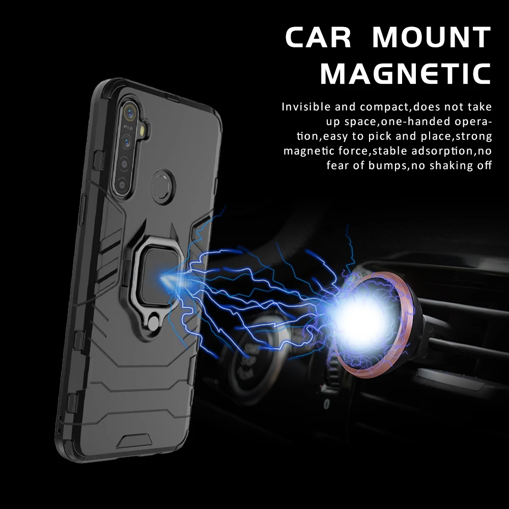 shockproof case for realme 6i 5i 6s 5s realme 5 6 pro realme 3 armor back cover hard casing with ring holder free global shipping
