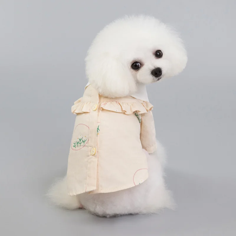

Sweet Dog Clothes Shirt Flower Pet Clothing for Small Dogs Cute Fashion Trendy Outfits Spring Summer Yorkshire Pink Ropa Perro