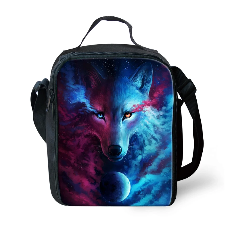 

HaoYun Kids Insulated Lunch Bags Moon Wolf Pattern Toddler Students Waterproof Lunch Box Family Outdoor Picnic Snacks Container