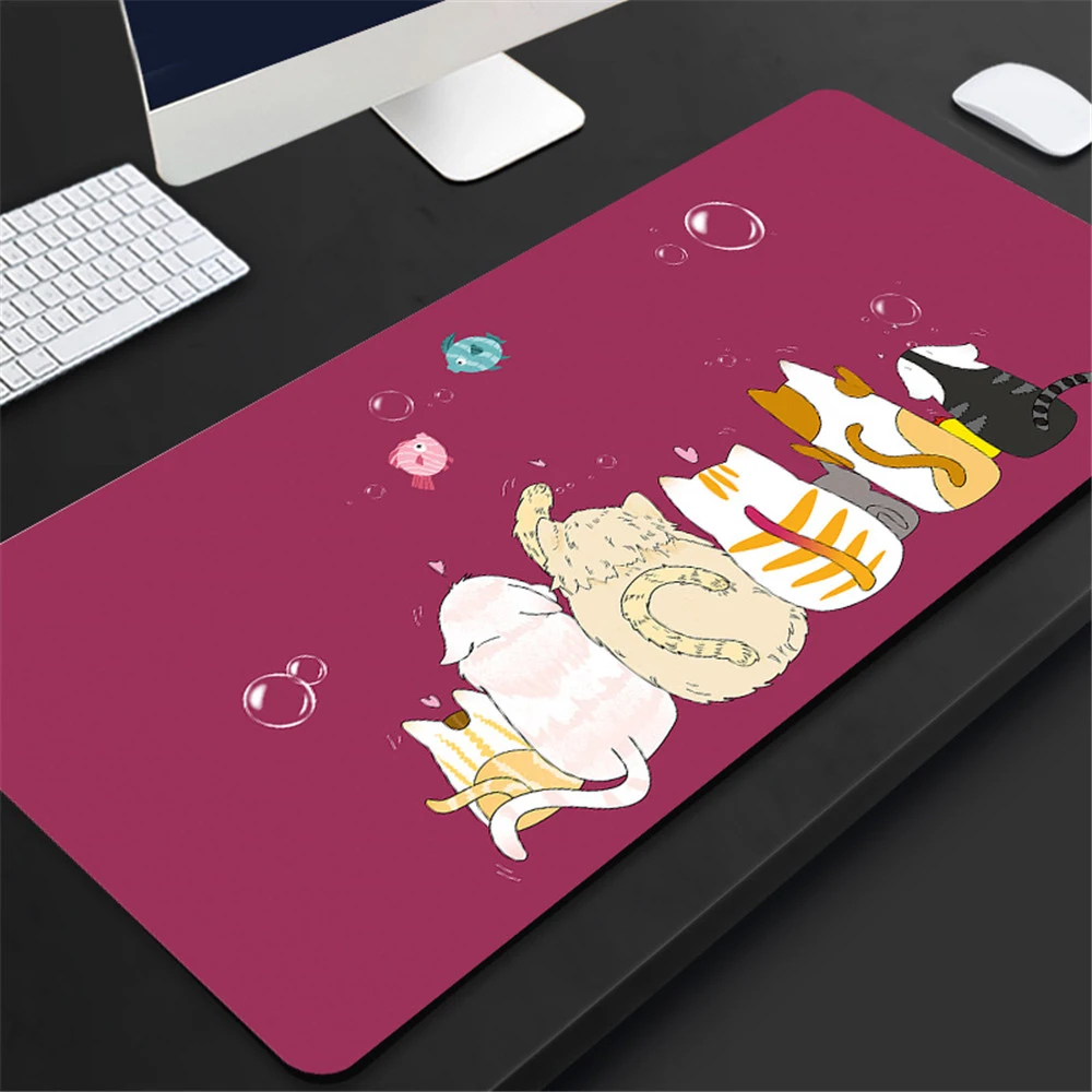 kawaii oversized mouse pad keyboard laptop desk pad rubber wrist non slip desk mat desktop organizer computer accessories free global shipping