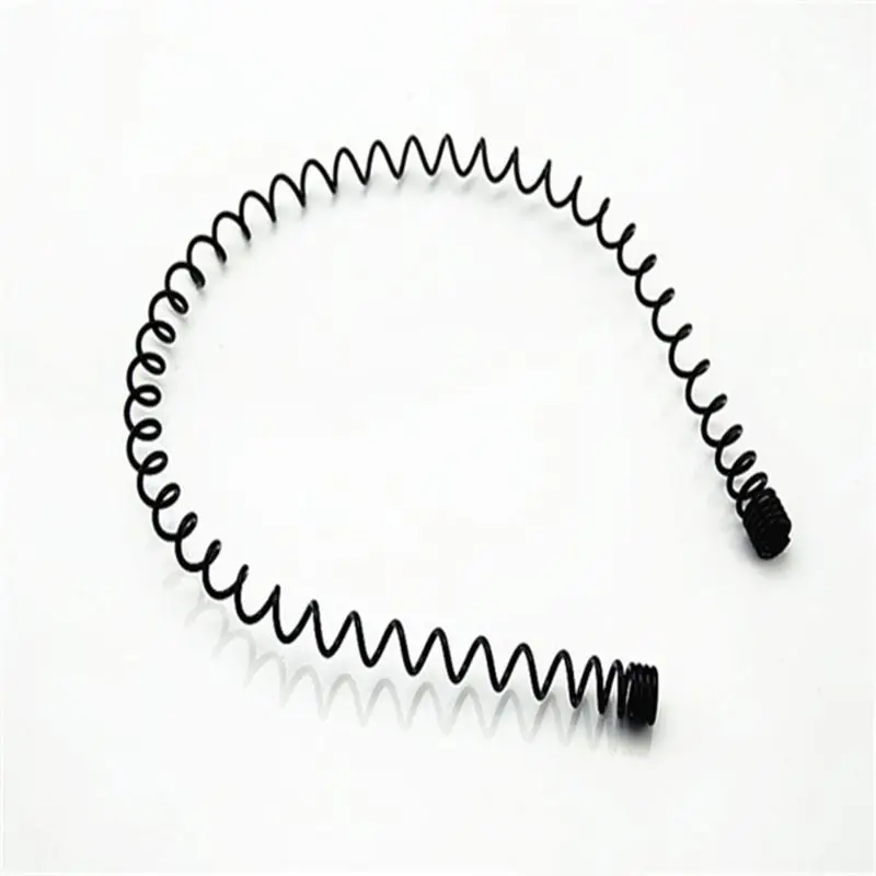 

5Pcs Unisex Simple Black Metal Plastic Hair Hoop Spring Wavy Wash Face Headband C90E
