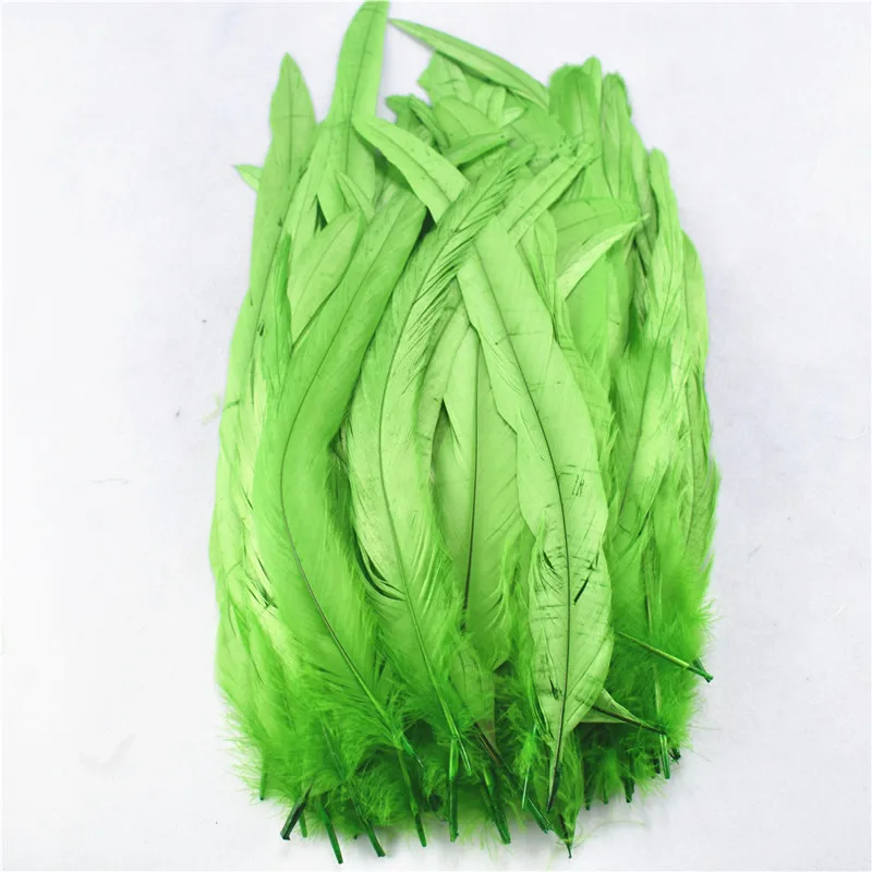 Оптом Яблоко зеленый 100 шт натуральный петух хвост перья 25 30 см для рукоделия