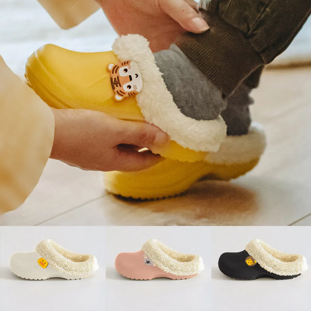 Детские теплые тапочки с подкладкой для мальчиков и девочек Водонепроницаемая