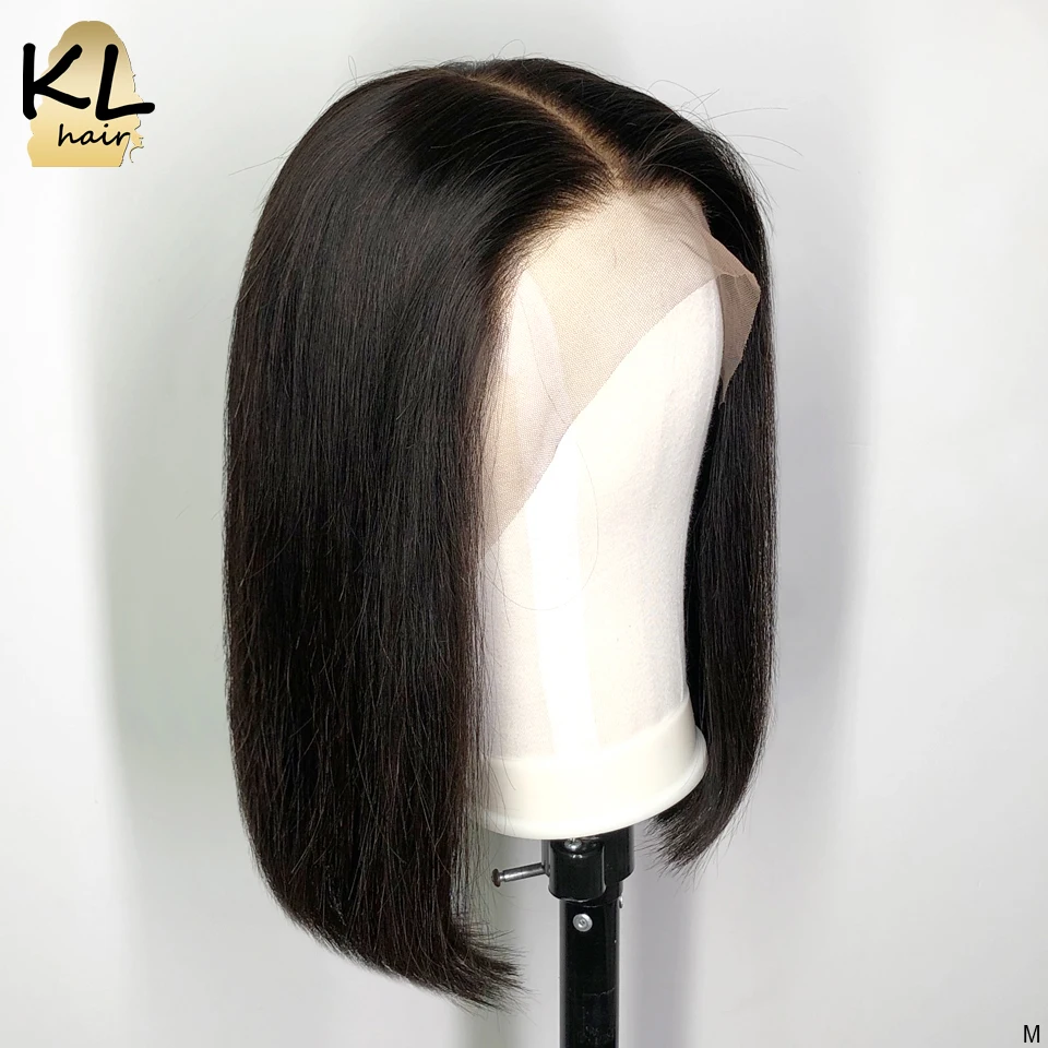 Прямые волосы боб парики из человеческих волос на сетке спереди для черных