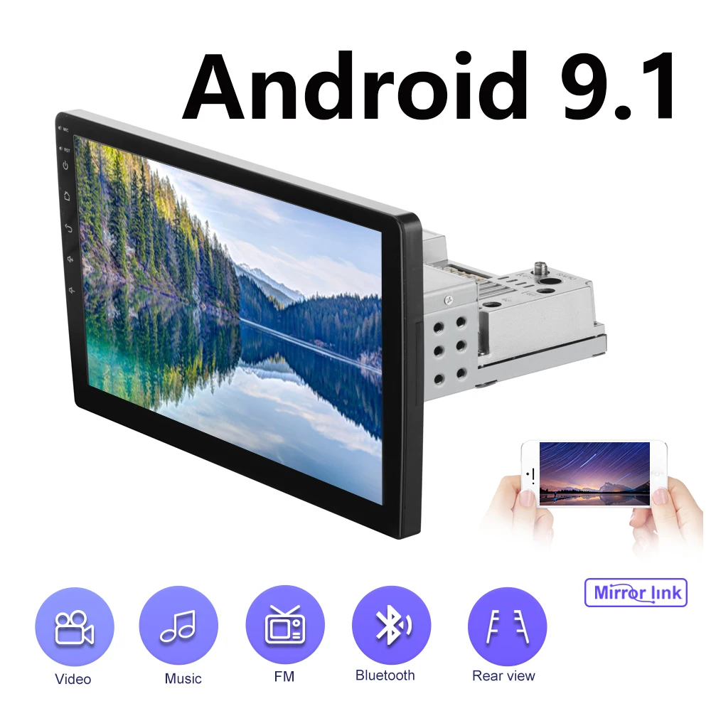 Автомагнитола на Android 9 1 Bluetooth 1DIN сенсорный экран 10 дюйма MP5 плеер FM USB камера