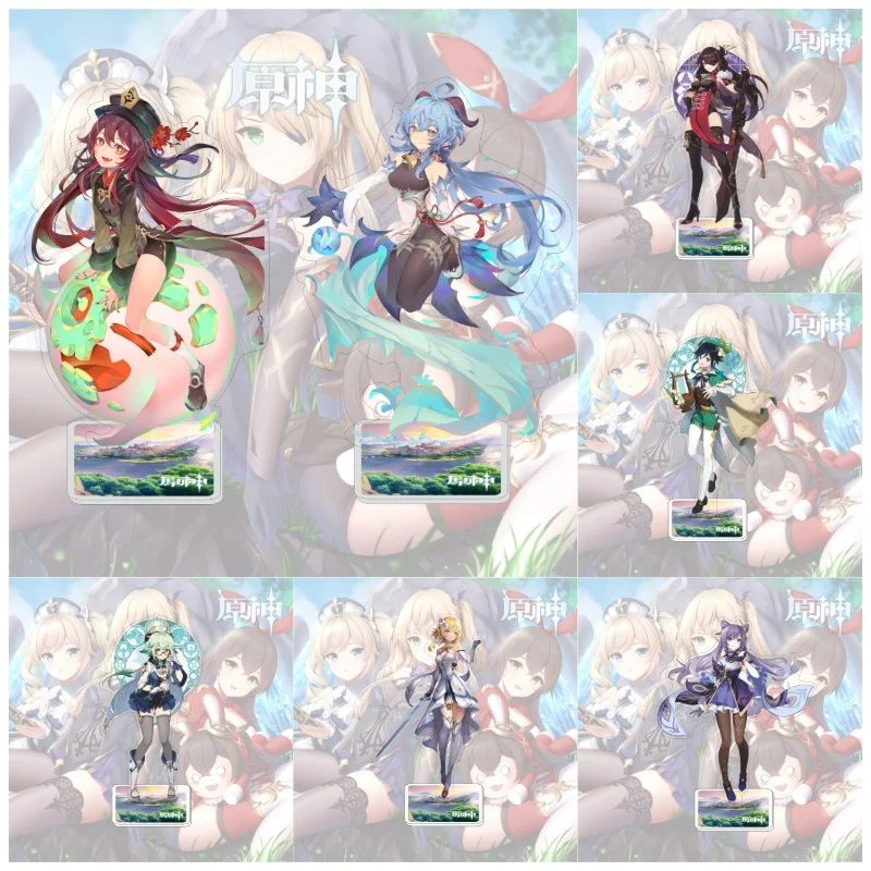 

Hot Anime Genshin Impact Stand Sign Zhongli Xinyan Cosplay New Style Acrylic Figure Stand Model Plate Desk Decor Gift For Friend