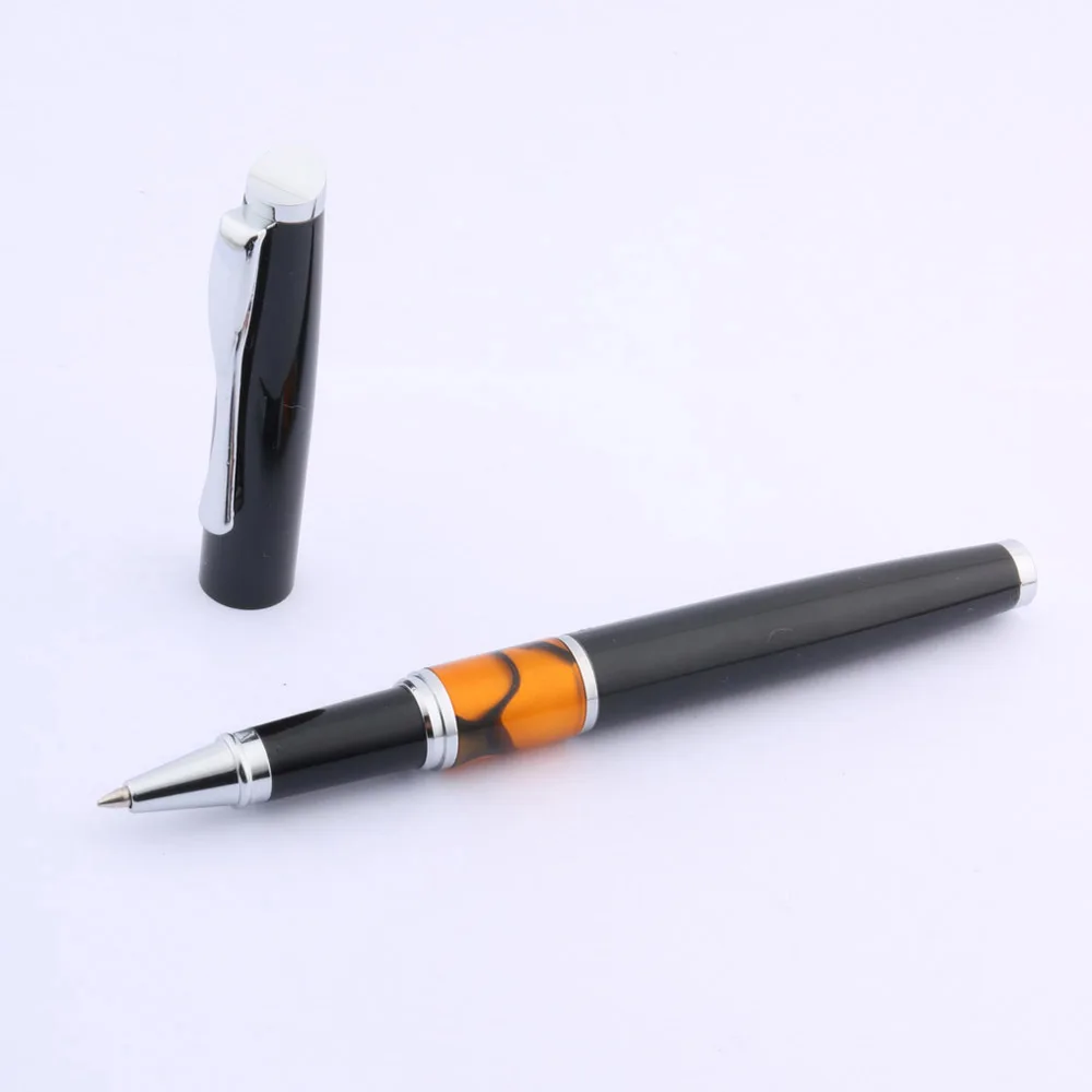 Новая Металлическая черная оранжевая акриловая с серебряной отделкой подарок