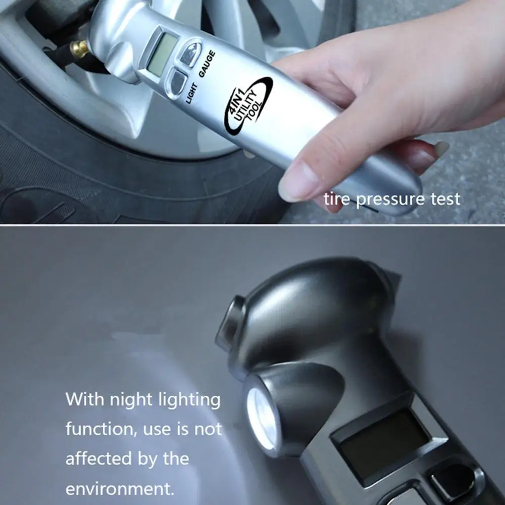 4 в 1 Многофункциональный ЖК-дисплей цифровой датчик давления шинах портативный