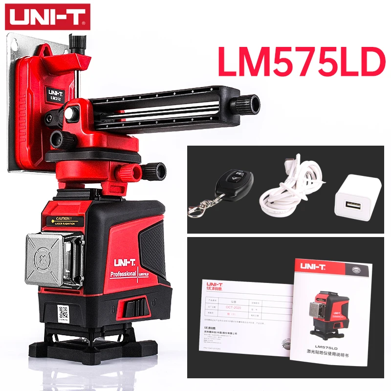 

UNI-T LM575LD Laser Level Green 3D 12-Line Marker Auto Self-Leveling Remote Control Indoor Outdoor Auxiliary Tools Not Box