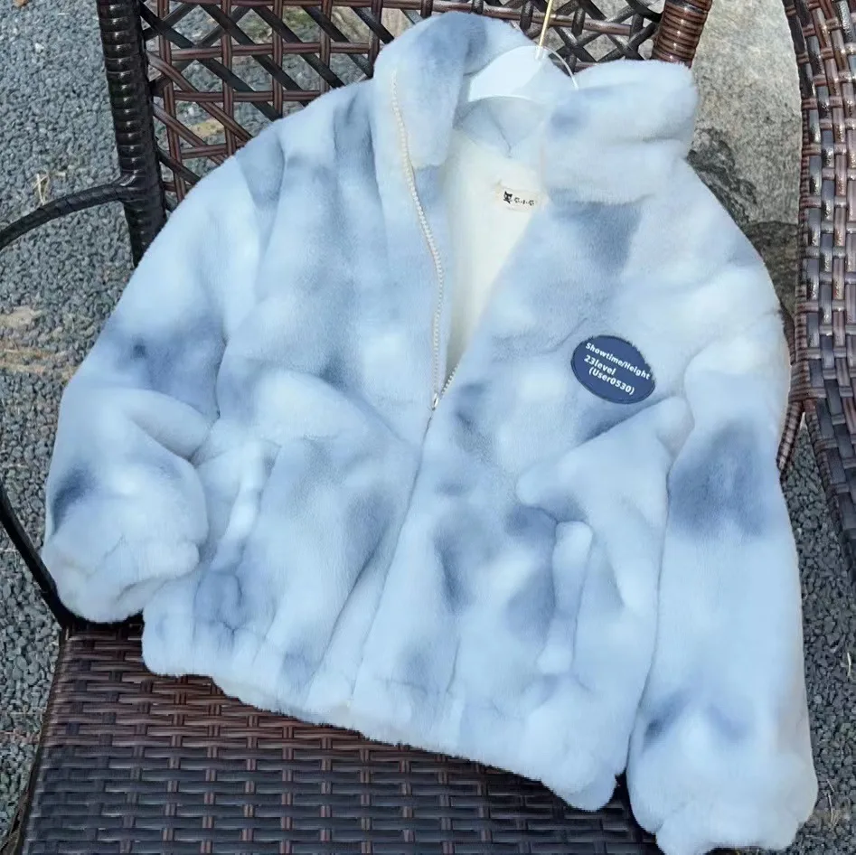 

Детская зимняя парка в горошек, с длинным рукавом и искусственным мехом