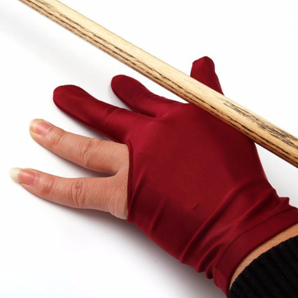 

1Pcs 4 Colors Snooker Billiard Cue Glove Pool Left Hand Open Three Finger Accessory For Unisex Women And Men Glove