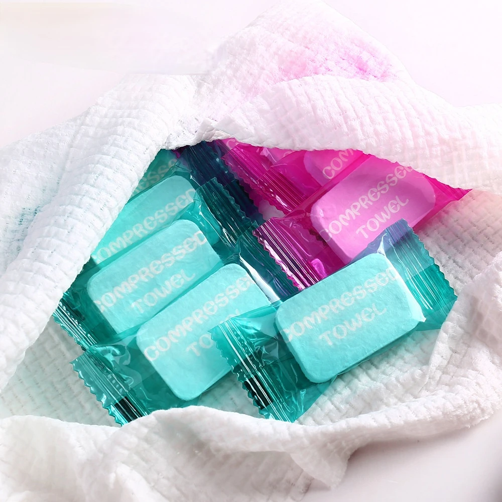 

Large Size Compressed Towel Cotton Outdoor Travel Portable Compressed Magic Towels