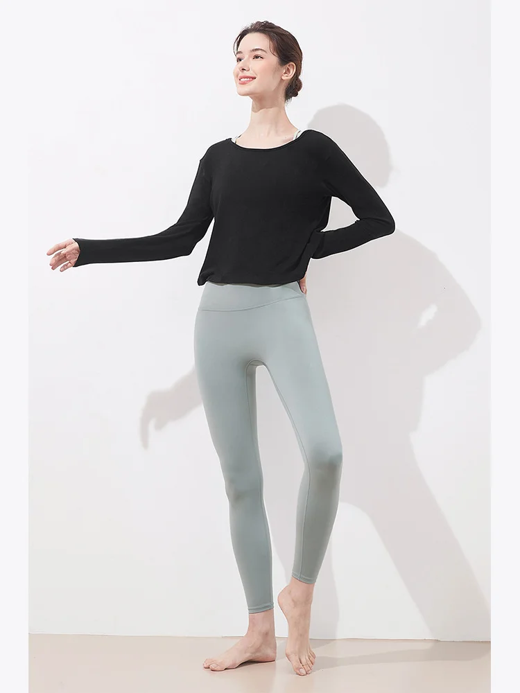 Nude Yoga Pants Women's Fall Winter High Waist Hips Sports Fitness Pants Large Size Leggings Running Tights Female