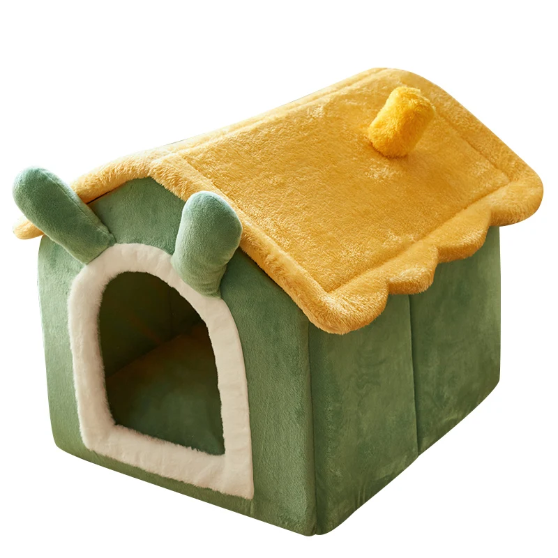 

Small Dog Cat Bed House Winter Warm semi-enclosed House Villa Four Seasons Universal Kennel Removable and Washable Cat Supplies