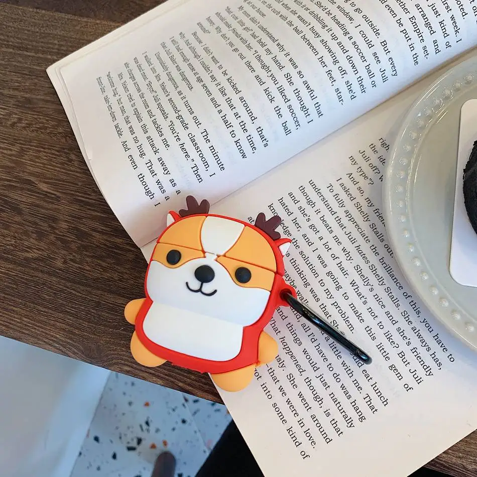 1048P Милый 3D чехол для наушников для Airpods 2, чехол с изображением аниме, Детские Силиконовые Наушники с изображением утки, Защитная крышка для Apple Airpods 1, чехол для Earpods - Цвет: 1048P