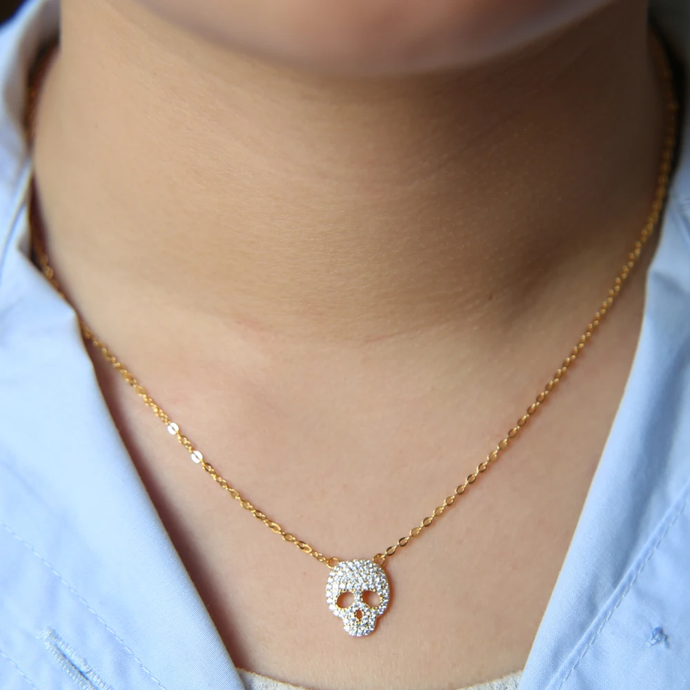 Женское тонкое ожерелье из серебра пробы с фианитом|dainty necklace|charm necklacenecklaces for women |