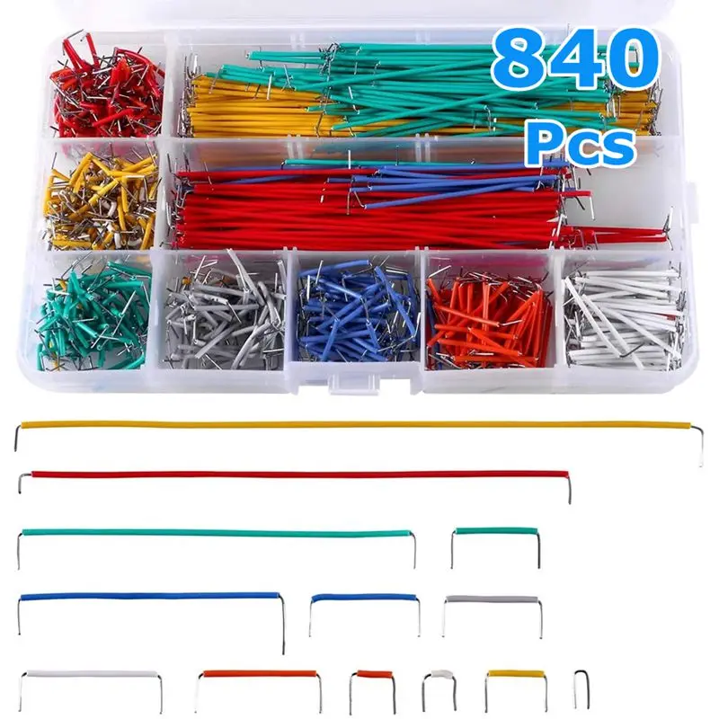 

840Pcs Preformed Breadboard Jumper Wire Kit 14 Lengths Assorted Jumper Wire for Breadboard Prototyping Solder Circuits