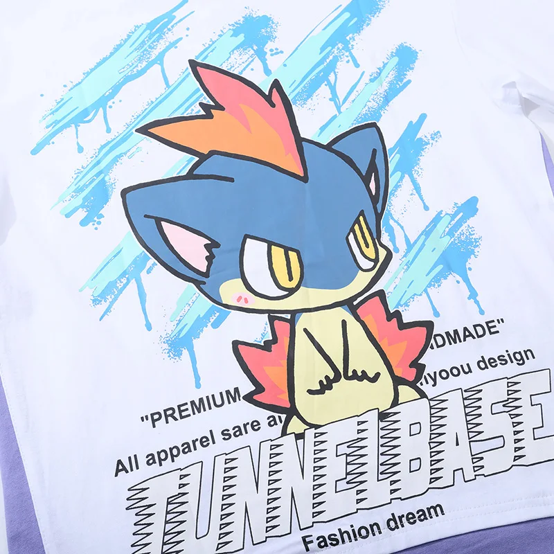 

Aolamegs Summer Anime Tshirt Men Short Sleeve T-shirt Casual Cartoon Graffiti Print Tops Tee High Street Hip Hop Cozy Streetwear