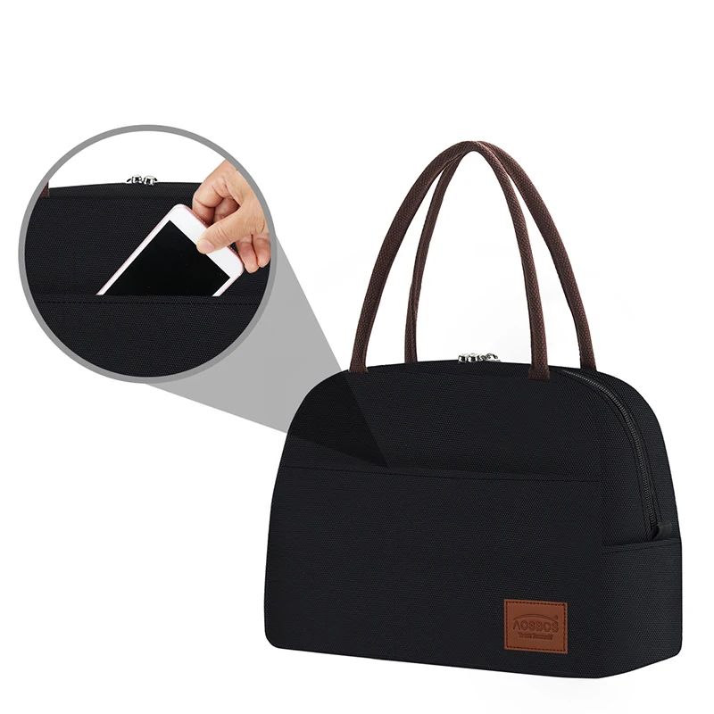 Aosbos Модная Портативная сумка для ланча с термоизоляцией однотонные сумки тоуты