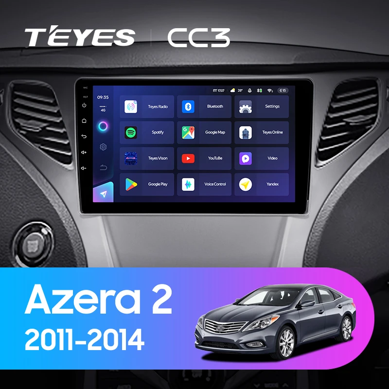 TEYES CC3 Штатная магнитола For Хендай Азера Hyundai Azera 2 II 2011 - 2014 до 8-ЯДЕР 6 + 128ГБ 27EQ DSP