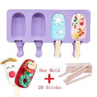 silicone ice cream mold popsicle mould christmas chocolate decoration baking tools ice sticks diy homemade pop lolly maker