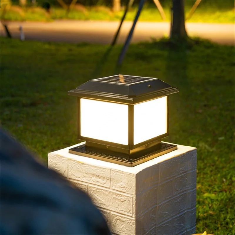 

Outdoor Solar Post Lamp Wall LightsWith Remote Control Waterproof IP65 Modern LED For Home Garden