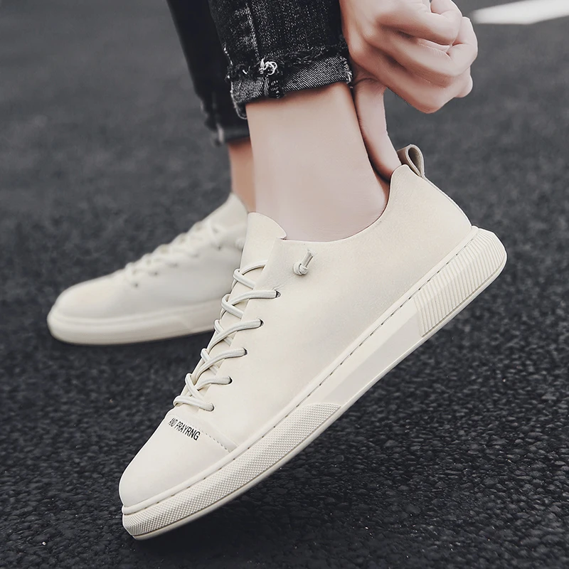 

Sneakers loafers Genuine Leather Men Casual Shoes Slip on Breathable Soft Autumn Flats Shoes spring autumn Simple Style Fashion