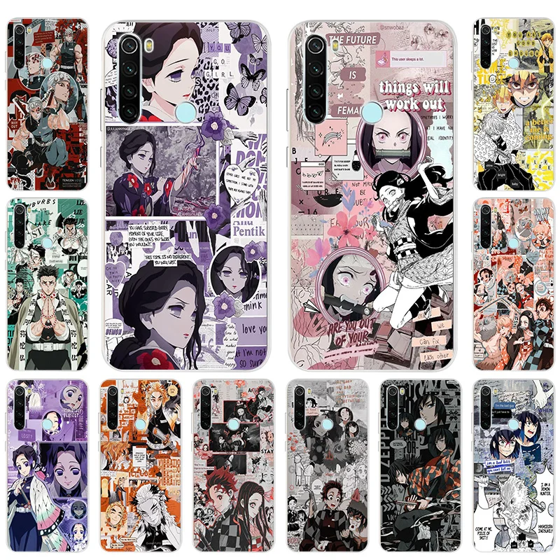 

Demon Slayer Anime Kimetsu no Yaiba Comics Soft Phone Case For Xiaomi Redmi 8 9 7 9A 9C 7a K20 K30 K40 Note 10 8T 7 Pro 9s Cover