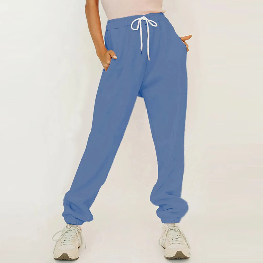 

Tracksuit Women's Casual Suit Round Neck Long Sleeve Trousers With Solid Elastic Bandtwo Piece Set Ropa De Mujer#40
