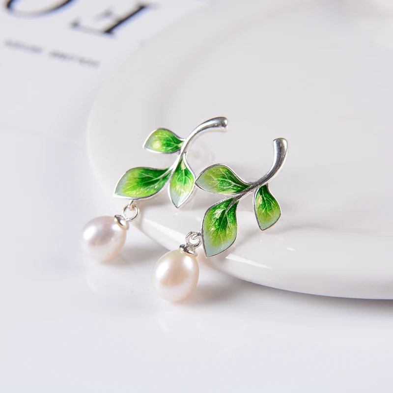 Женские серьги-гвозди из серебра 925 пробы с жемчугом | Украшения и аксессуары