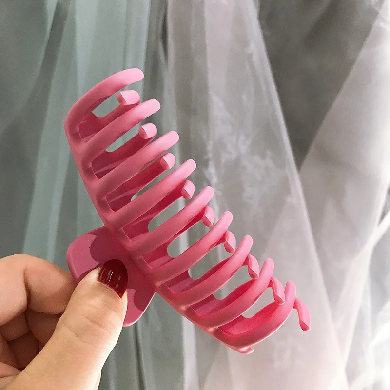 G-Dark pink-7 Новинка, заколка-коготь для женщин, жесткая черная пластиковая заколка для волос, зажимы для волос большого размера, заколка-краб для волос, аксессуары для волос - Цвет: G-Dark pink-7