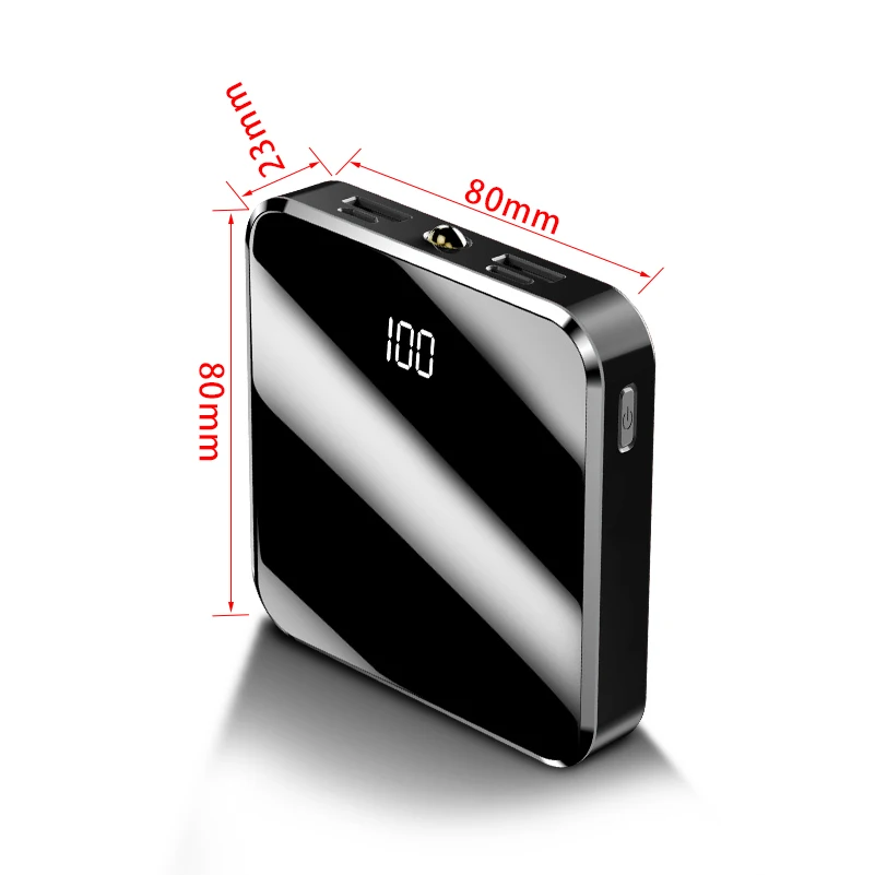 

30000mAh Mini Power Bank Portable Charger Mirror Screen LED Display Powerbank External Battery Pack Poverbank For Mobile Phones