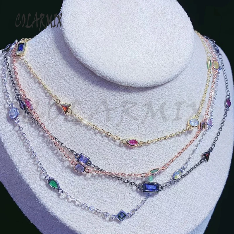 3 meters Multi shape zircon chain necklace accessories High quality crystal luxury for jewelry making 50761 | Украшения и