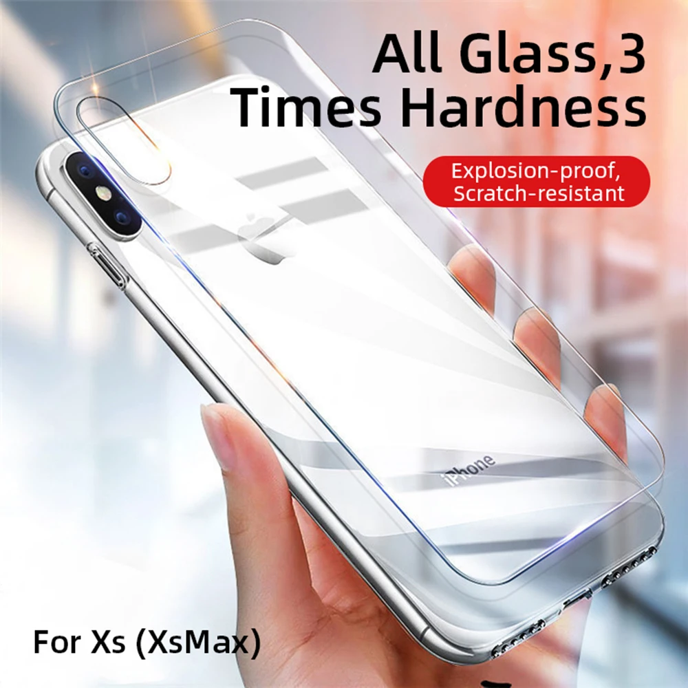 Закаленное защитное стекло для задней панели экрана iPhone X XR XS Max взрывозащищенный