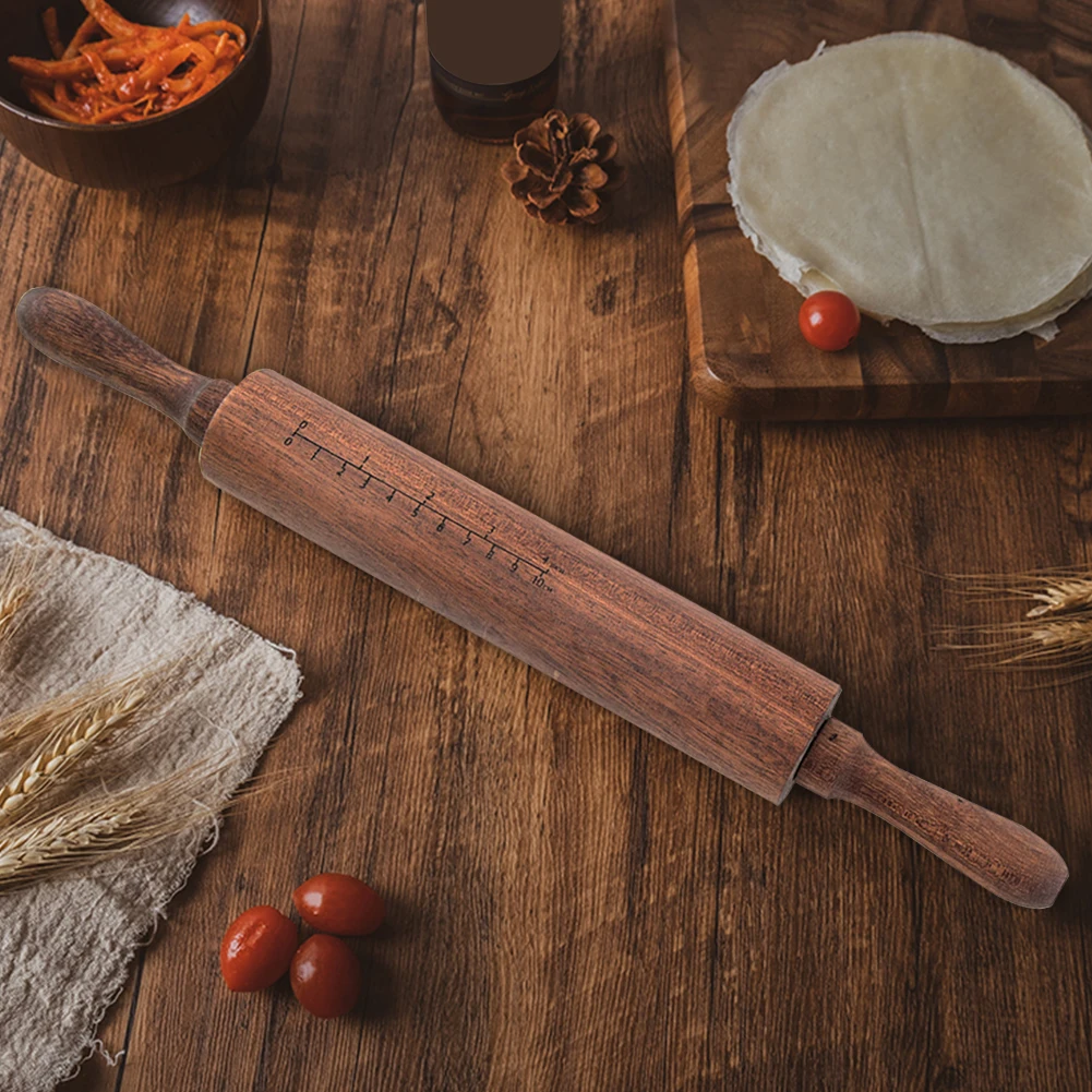 

Non Stick Noodles With Handles Home Kitchen Smooth Dough For Baking DIY Cookies Rolling Pin Solid Wood Pastry Tool Spaghetti