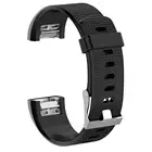 Для Fitbit Charge 2 Новый Цветной силиконовый смарт-браслет регулируемый сменный ремешок аксессуары большой L (черный)