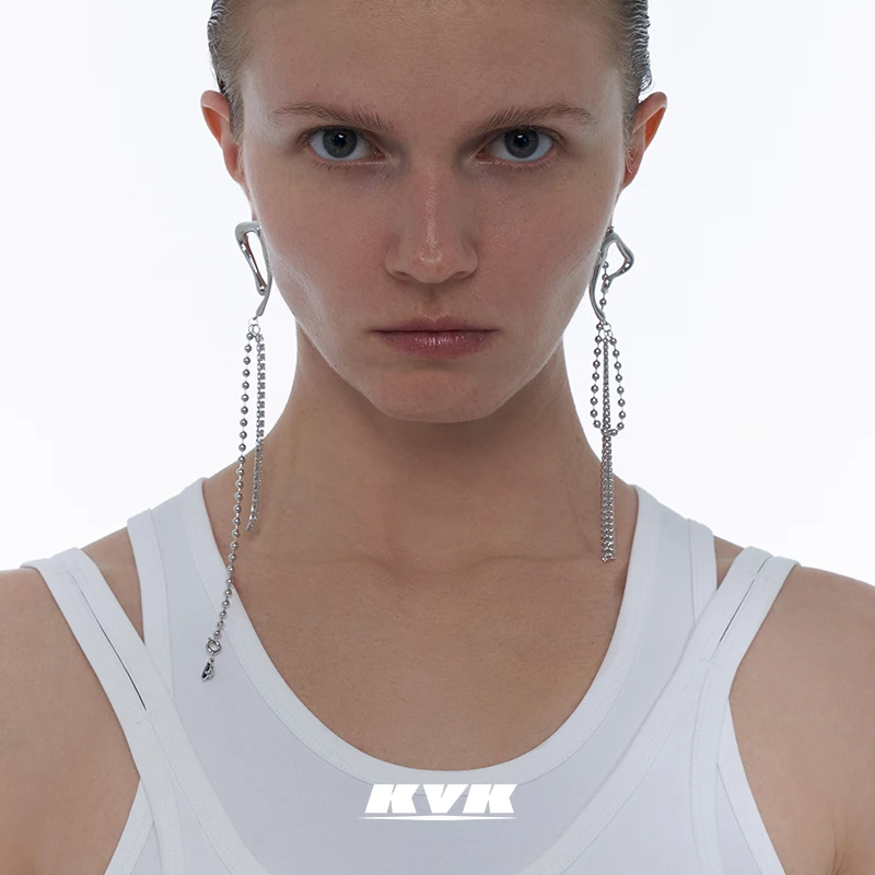 

Kvk2021 новые асимметричные серьги с Веном и кисточками, Дизайнерские Длинные атмосферные серьги премиум класса с кисточками