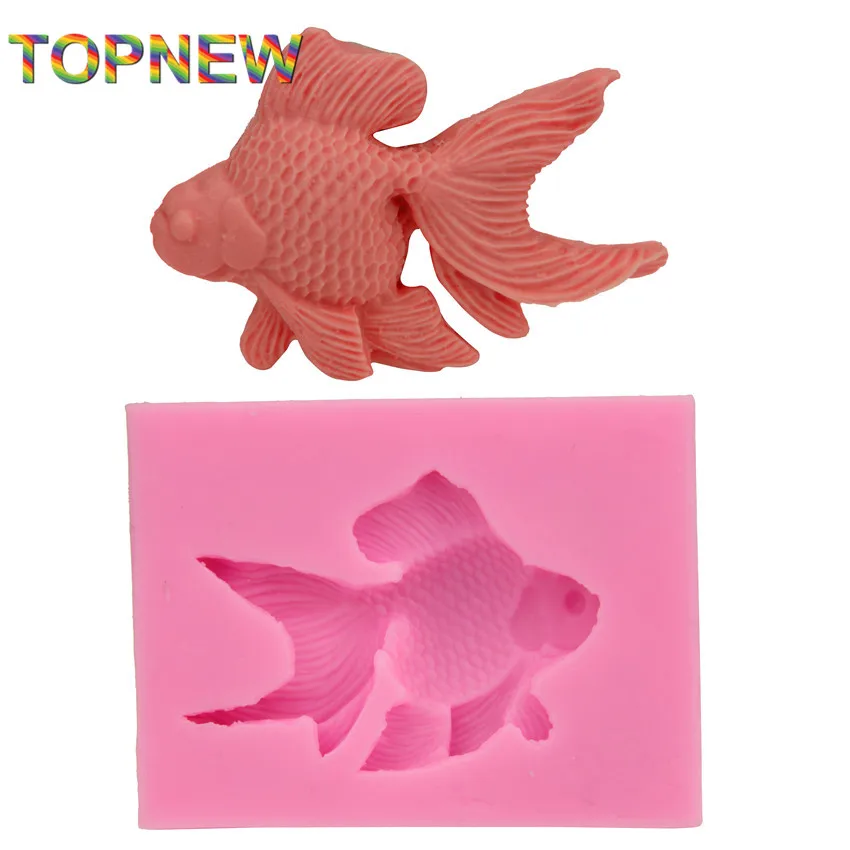 

Goldfish 3D Fondant Cake Molds 9x6.8x1.1 cm Bakeware Chocolate Moulds Silicone Mold Candle Soap Moulds Sugar Craft Tools C1763