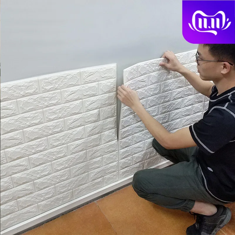 

10PCS 3D Wall Stickers Imitation Brick Bedroom Decor Waterproof Self-adhesive Wallpaper For Living Room Kitchen TV Backdrop