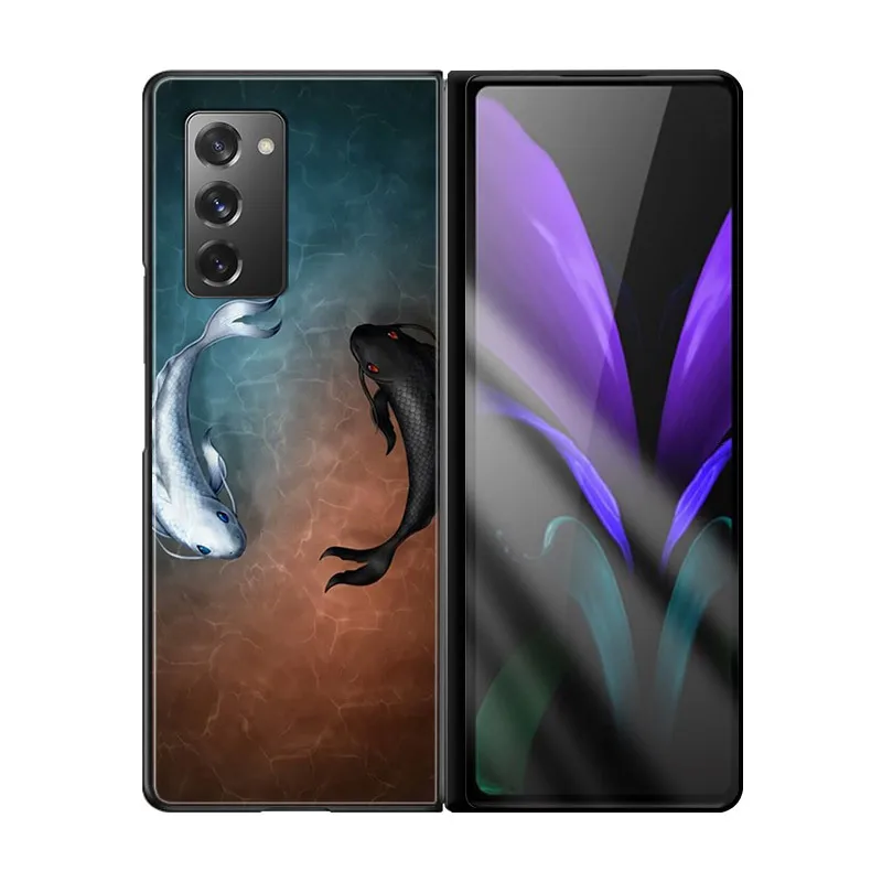 

Модный чехол с гальваническим покрытием для телефона Samsung Galaxy Z Fold 2, чехол с изысканным цветным рисунком, противоударный чехол для galaxy z fold2, ч...