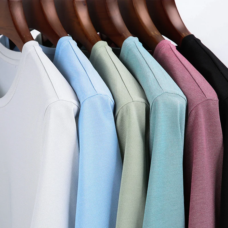 

YISU 2020 Summer Men T-shirts Casual basis O-Neck Short sleeve Tshirt high quality soft Breathable Mulberry silk T-shirt Men