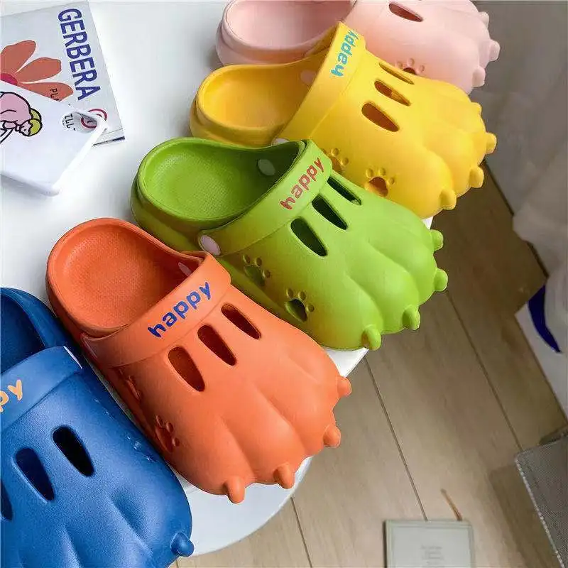 

Slippers Home Children's Daughter Boys Girls Boys 2021 New Bear's Paws Wearing Non-slip Hole Shoes