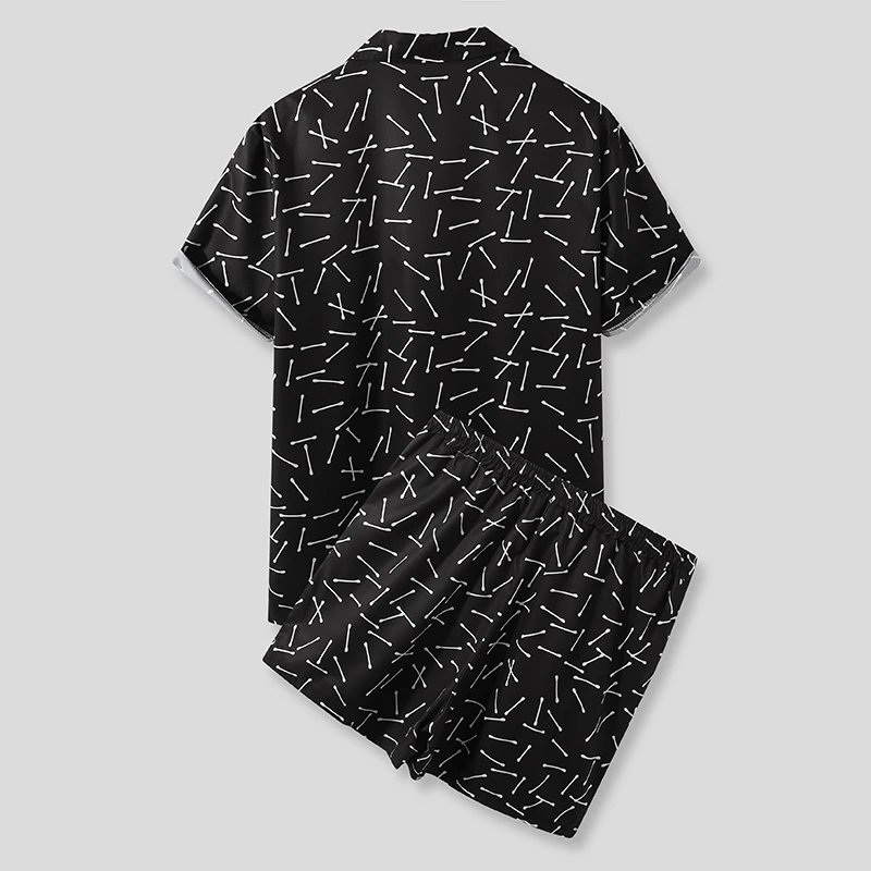 

2021 New Summer Thin Men's Fashion Suit Two-Piece T-Shirt + Shorts 3D Print Sweatpants Slim Casual Suit Hawaiian BeacSuit