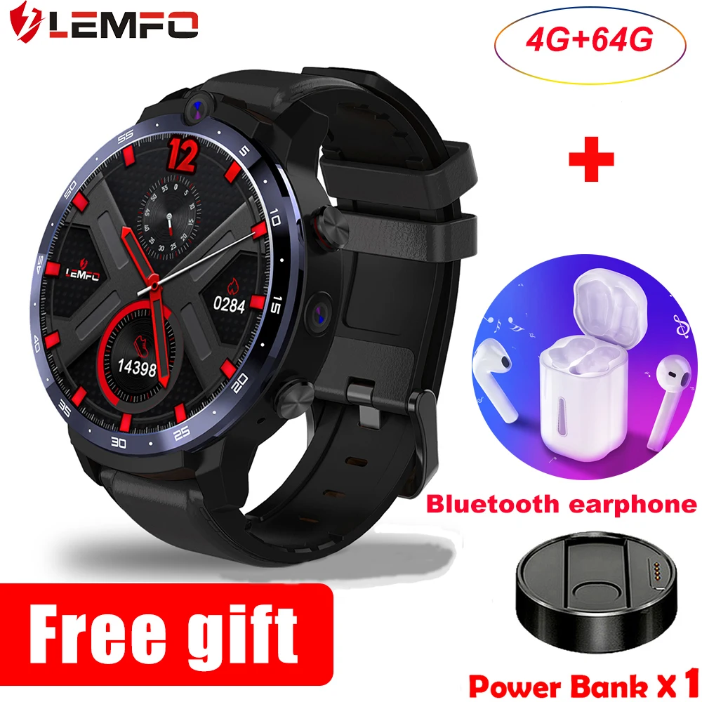 LEMFO LEM12 pro Smart Watch Для мужчин Android 10 0 GPS 4 + 64 Гб smartwatch 2021 для ios и телефон 900mah
