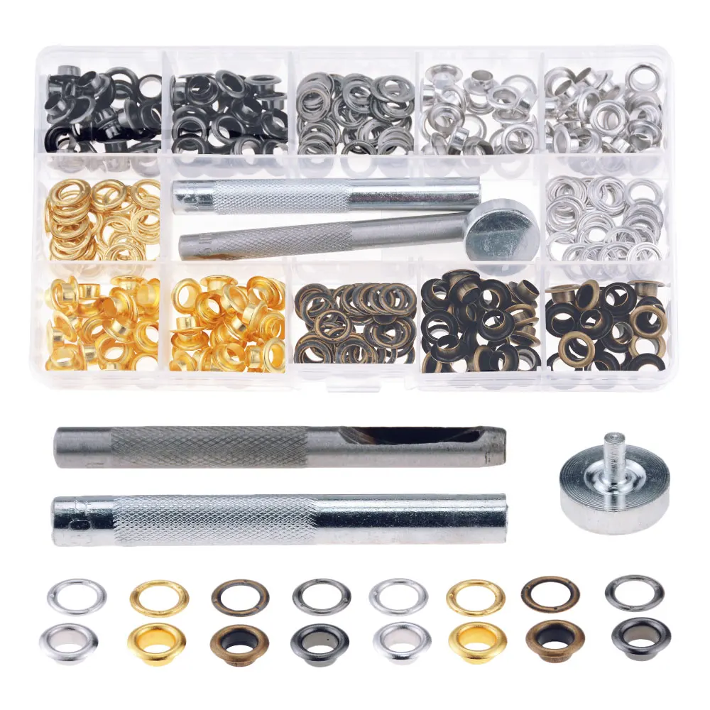 200 наборов внутреннего диаметра 6 мм Металлический Воздушный глаз + инструмент