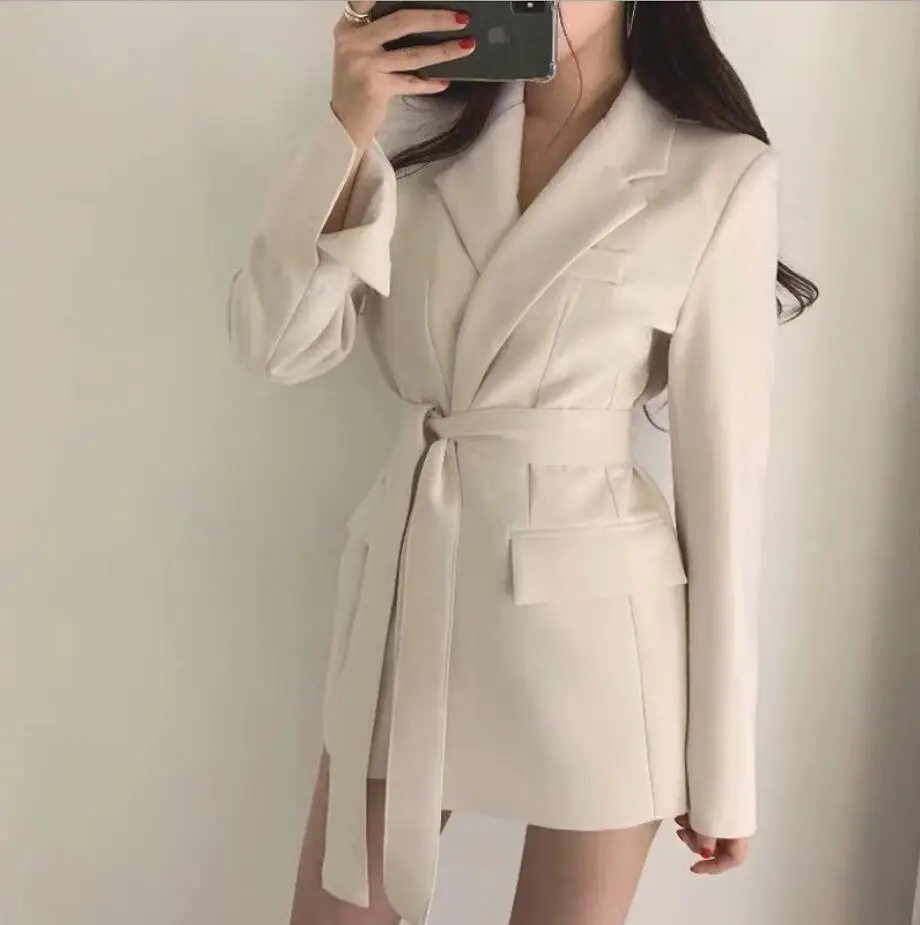 

2019 Women Blazer Korean Solid Color Small Suit New Autumn Jacket Female Loose Waist Suit Jacket r1775